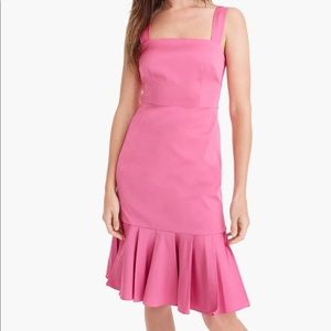 NWT Jcrew fluted hem stretch faille dress